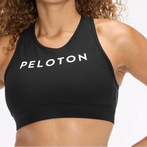 Peloton Women's Black Sports Bra with Logo